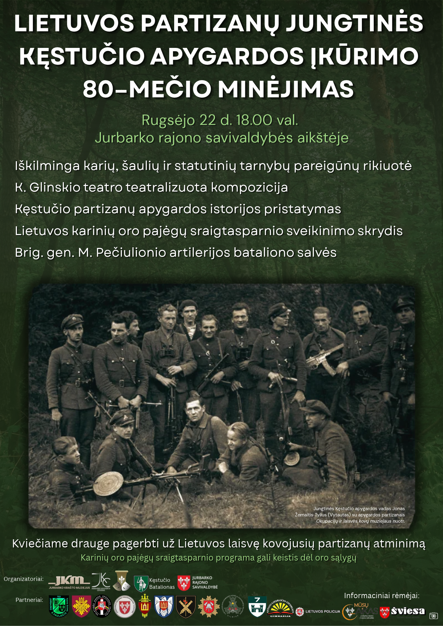 Lietuvos partizanų jungtinės Kęstučio apygardos įkūrimo 80–mečio minėjimas